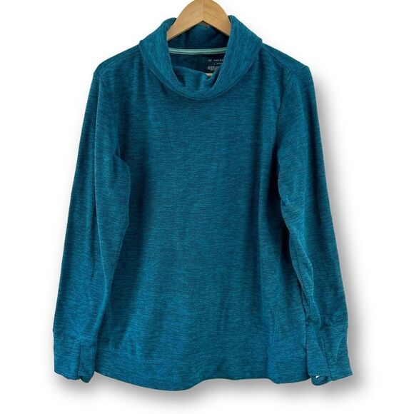 Tek Gear teal heather fleece turtleneck pullover athletic top size L - Picture 1 of 8